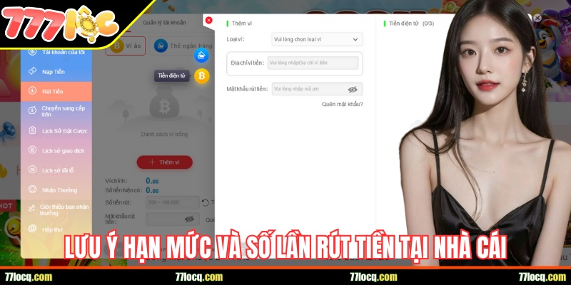 Lưu ý hạn mức và số lần rút tiền 77loc Lưu ý hạn mức và số lần rút tiền 77loc