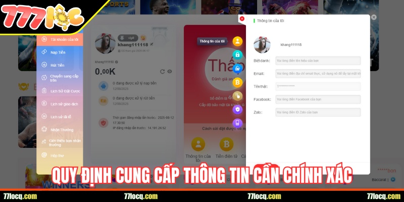 Quy định cung cấp thông tin cần chính xác Quy định cung cấp thông tin cần chính xác