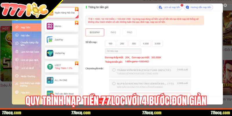 Thủ tục cấp vốn cho tài khoản gồm 4 bước cơ bản